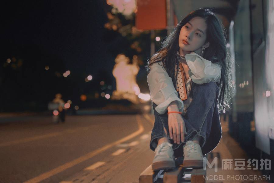 夜景模特