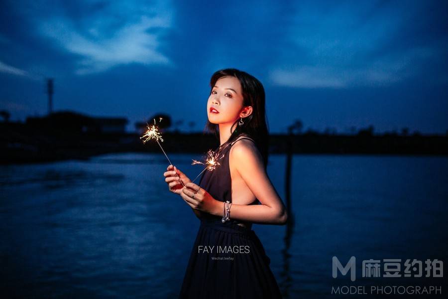 夜景模特