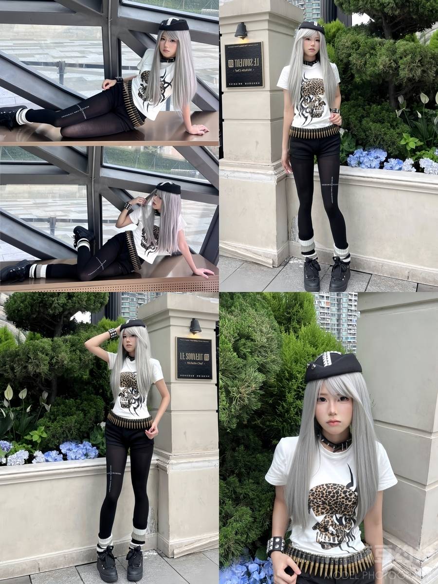 黑白模特