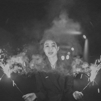 黑白模特