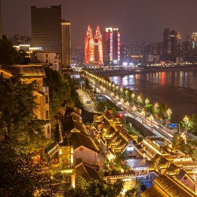 夜景模特