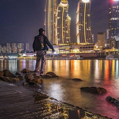 夜景模特