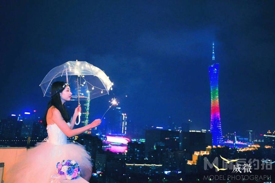 夜景模特