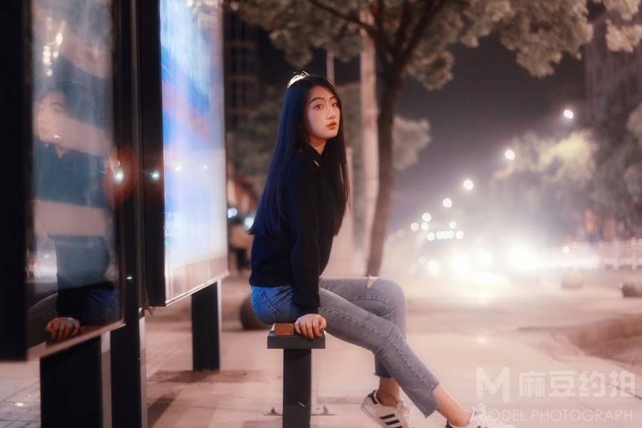 夜景模特