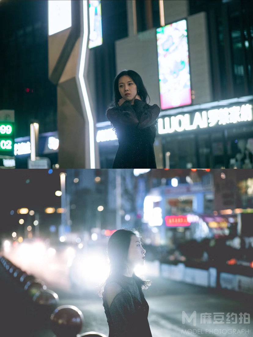 夜景模特