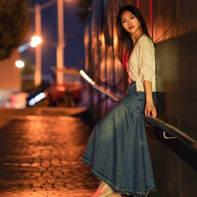 夜景模特