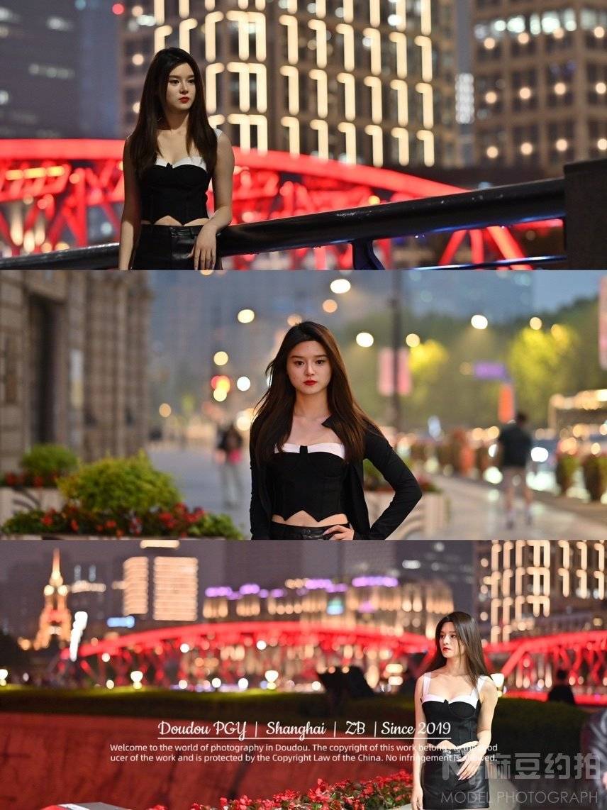 夜景模特