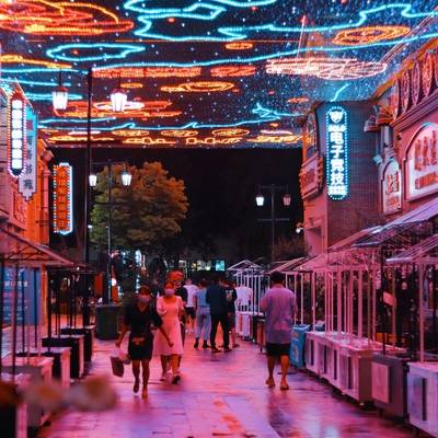夜景模特