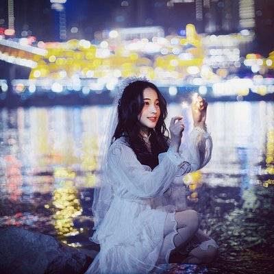 夜景模特