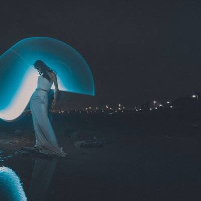 夜景模特