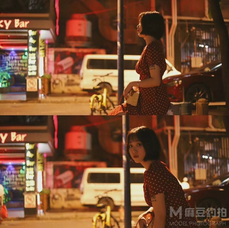 夜景模特