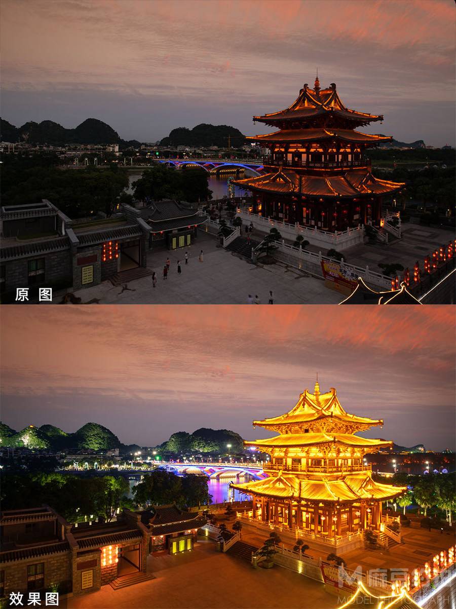 夜景模特
