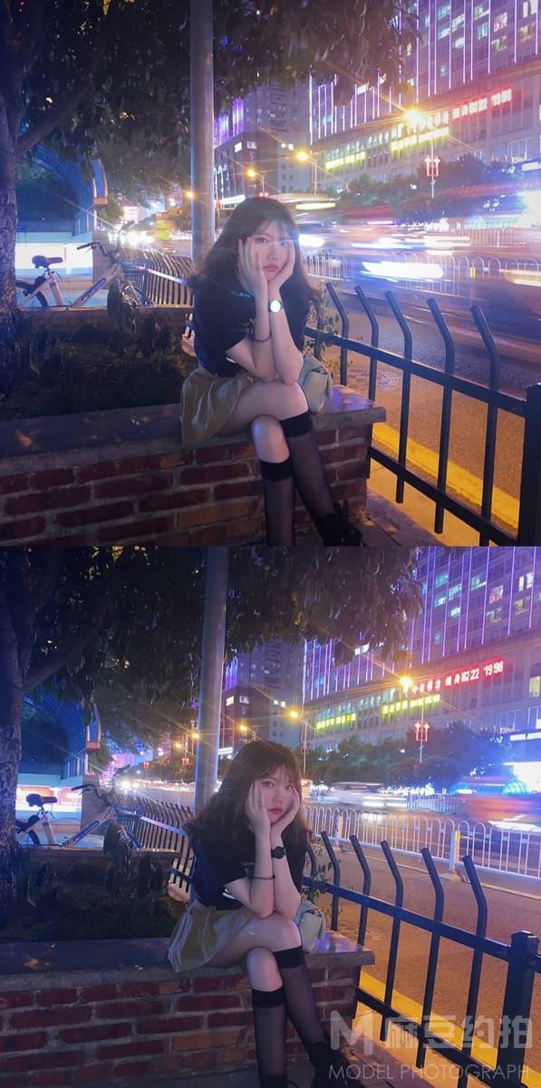 夜景模特