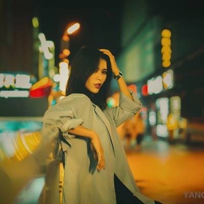 夜景模特