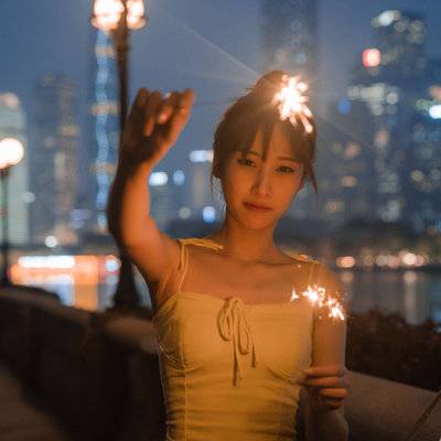 夜景模特
