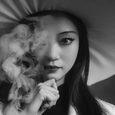 黑白模特