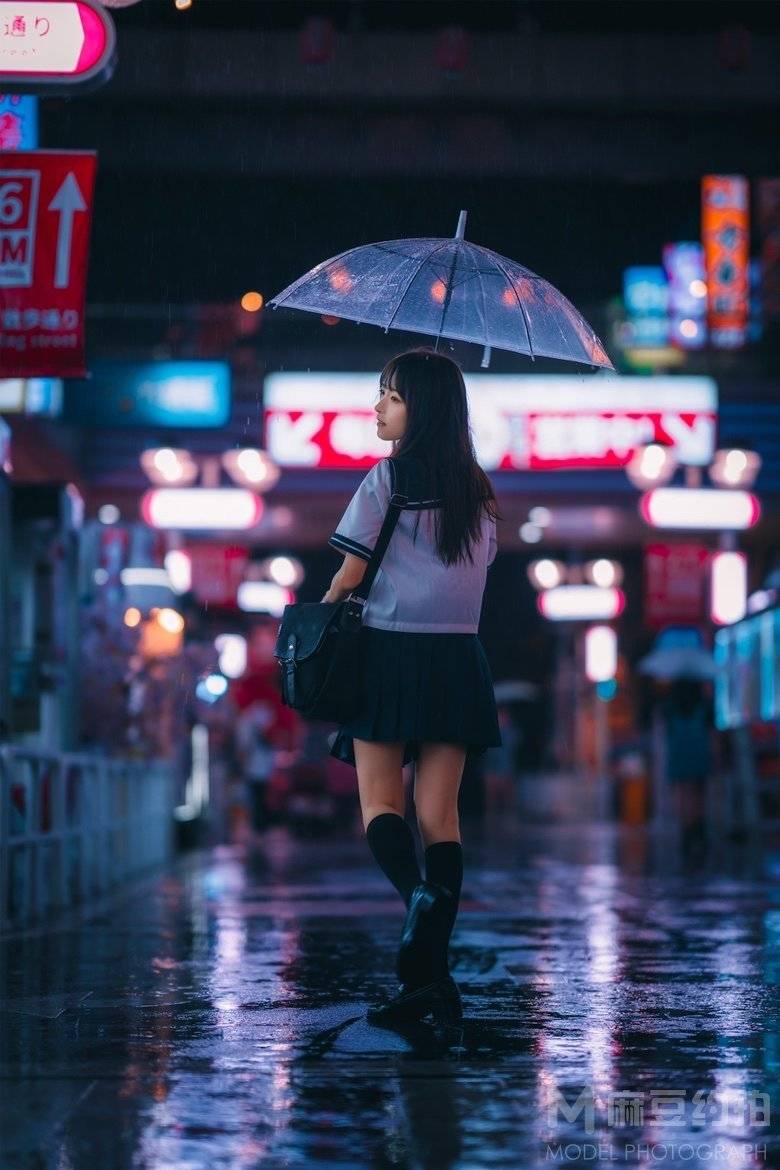 夜景模特