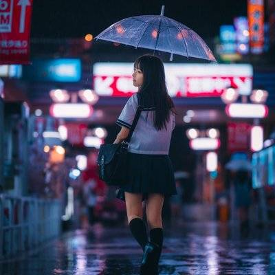 夜景模特