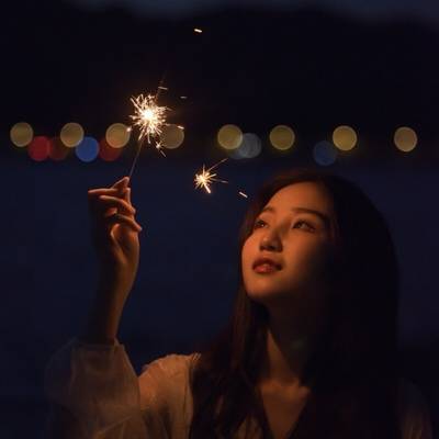 夜景模特