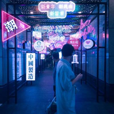 夜景模特
