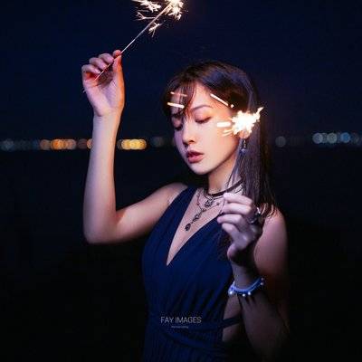 夜景模特