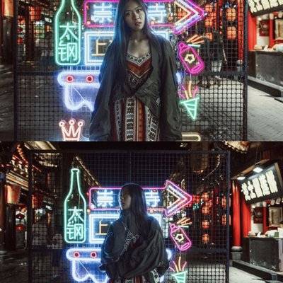 夜景模特