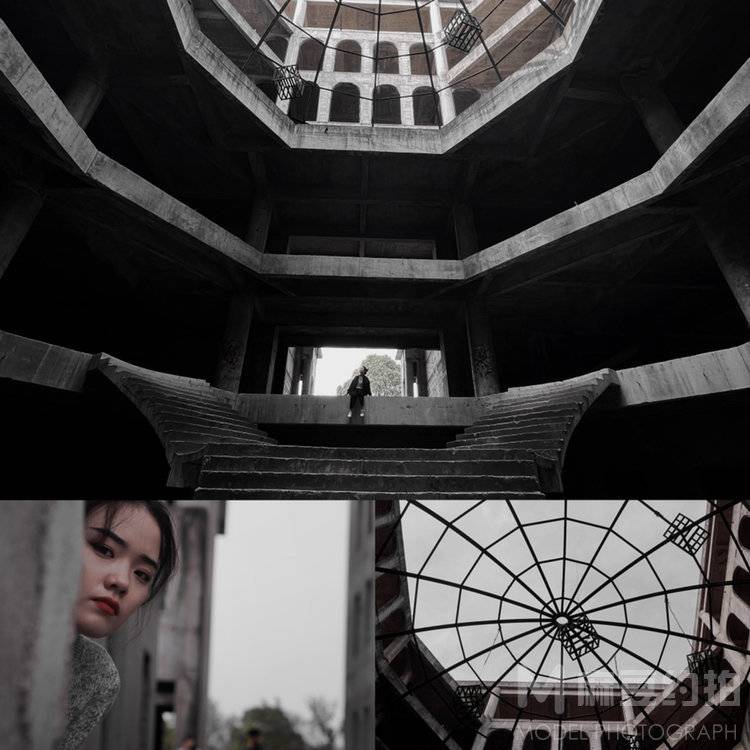 黑白模特