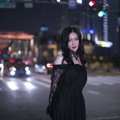 夜景模特