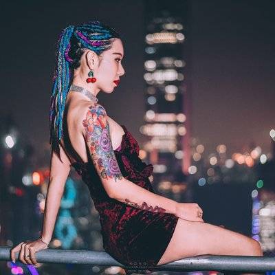 夜景模特