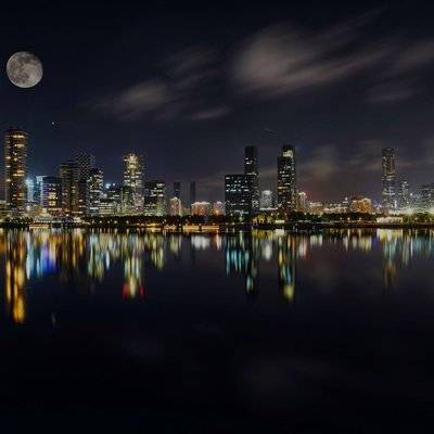 夜景模特