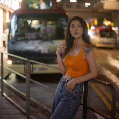 夜景模特