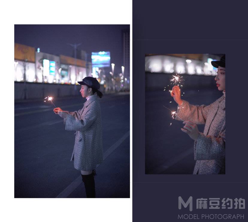 夜景模特