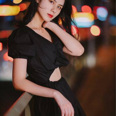 夜景模特