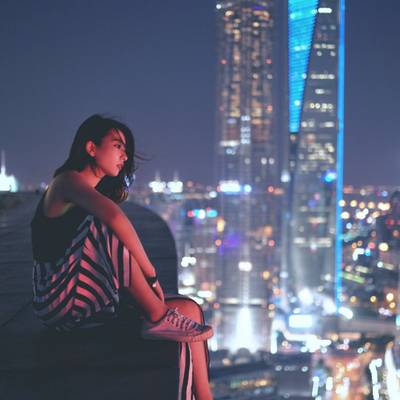 夜景模特