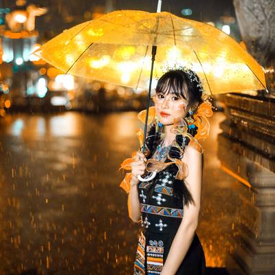 夜景模特