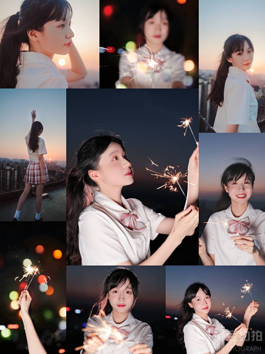 夜景模特