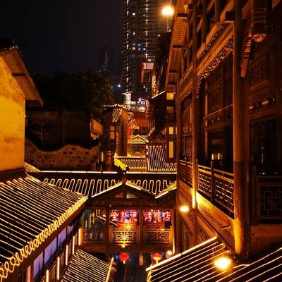 夜景模特