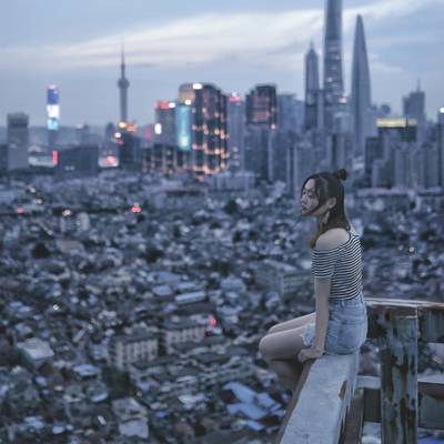 夜景模特