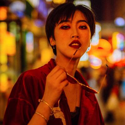 夜景模特