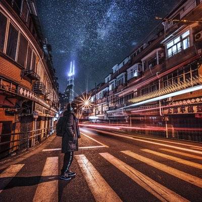 夜景模特