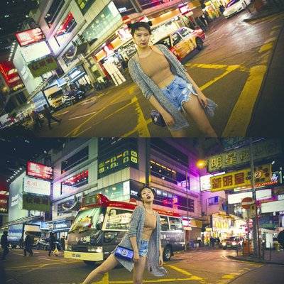 夜景模特